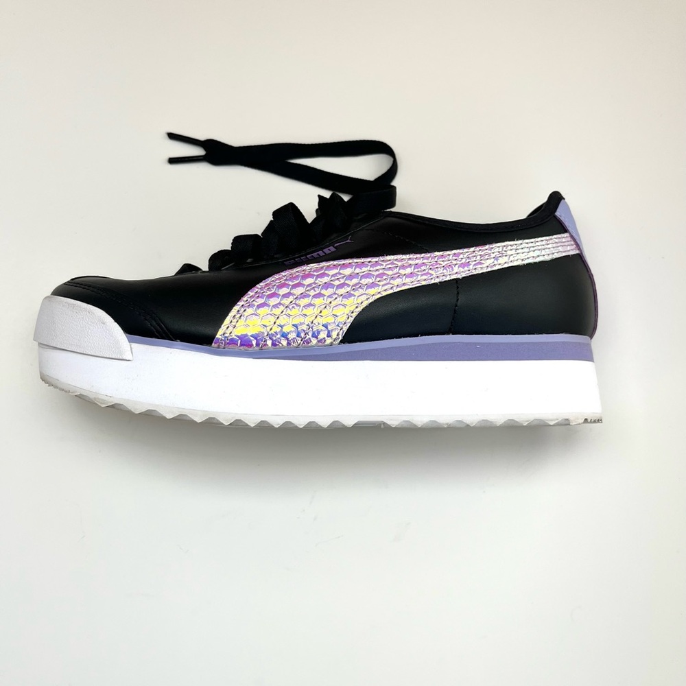 Puma Black Sneakers with Purple and Silver Accents